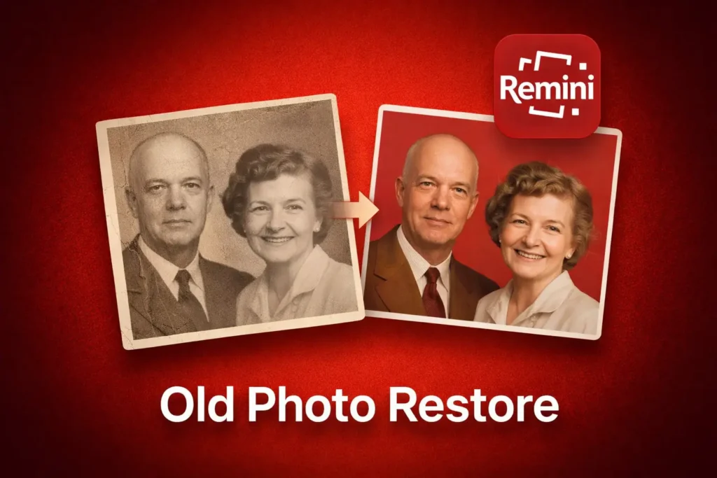AI old photo restore before and after image